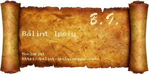Bálint Ipoly névjegykártya