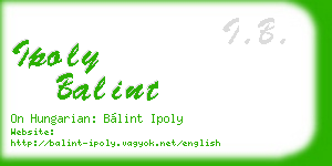 ipoly balint business card